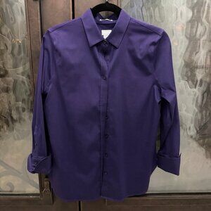 Chico's No Iron Purple long sleeve button shirt, Size 0.5 (US 6S)